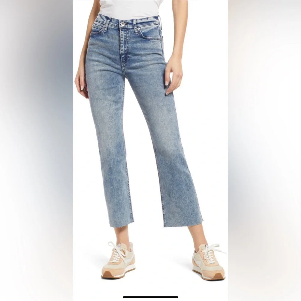 ☀️Rag & Bone Nina High-Rise Ankle Flare Jeans in Pearl - Picture 12 of 16